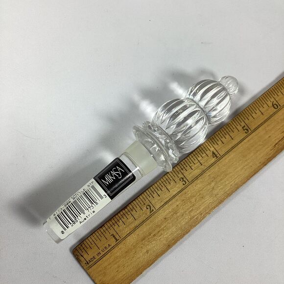 Mikasa Monterey Glass Bottle Stopper Elegant Finial Decanter Wine New In Box - Picture 8 of 12